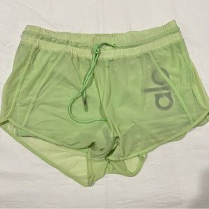 Alo yoga neon green workout shorts